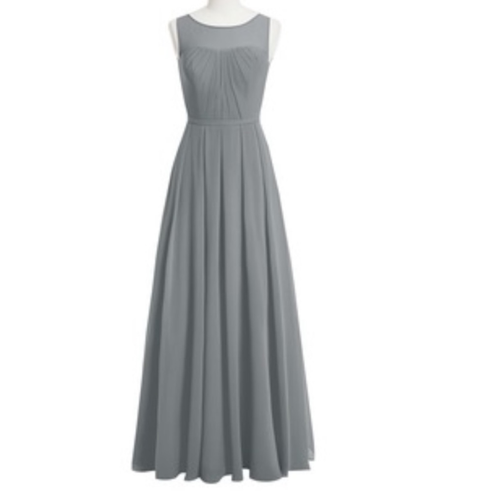 Azazie Ambrosia Bridesmaid Dress in steel gray